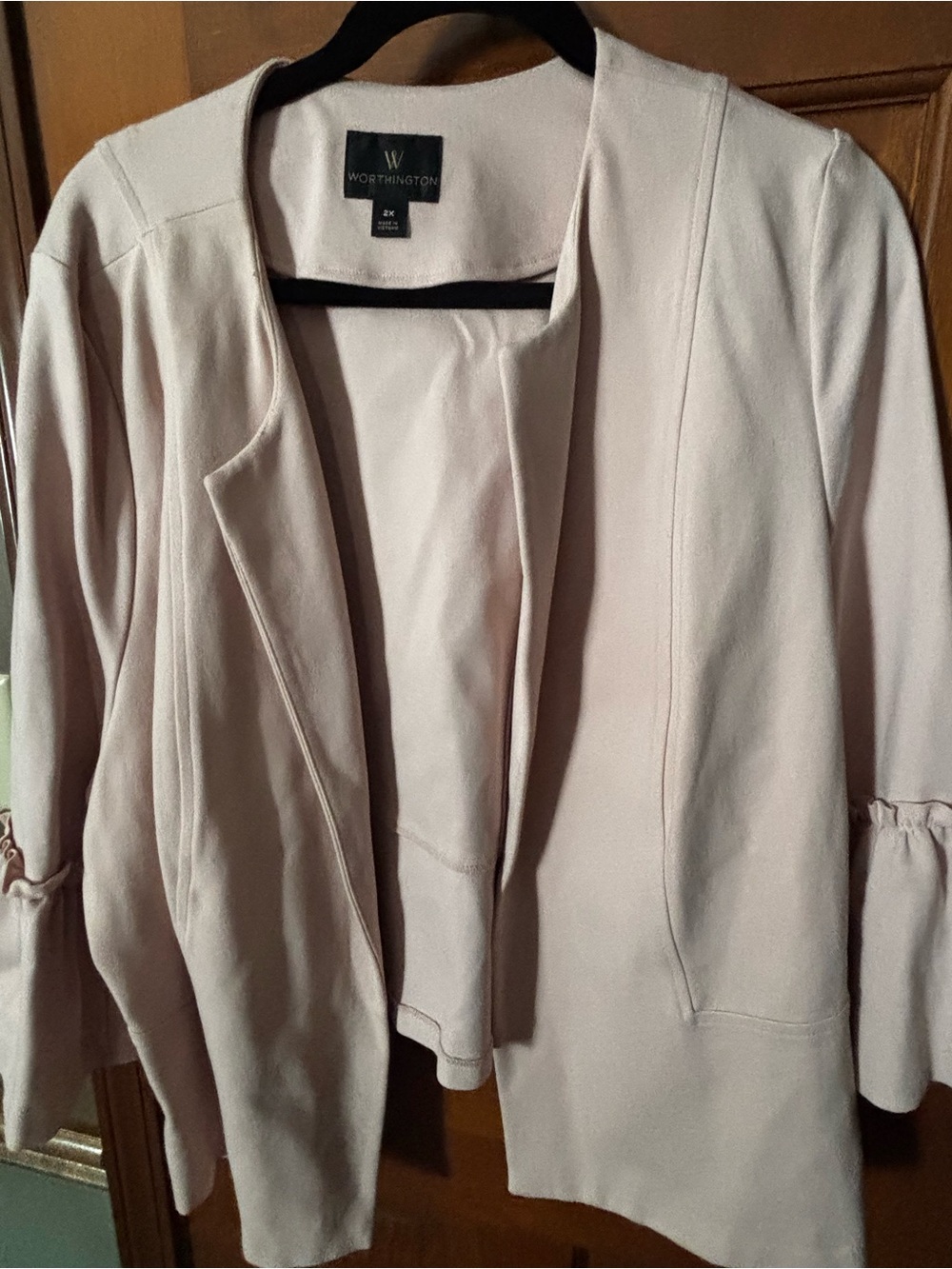 Worthington Light Blush Open-Front Blazer